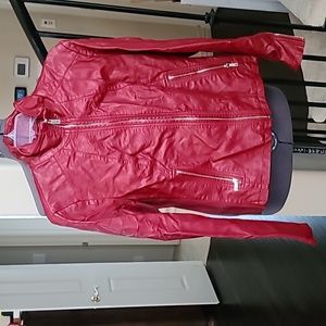 Red leather jacket